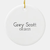 Watercolor Baby Boy's First Christmas Ornament (Hinten)