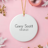 Watercolor Baby Boy's First Christmas Ornament