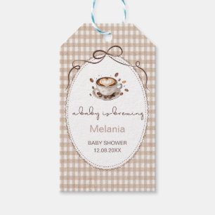 Watercolor Baby braut Kaffee  Babyparty Geschenkanhänger