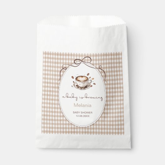 Watercolor Baby braut Kaffee  Babyparty Geschenktütchen (Vorderseite)