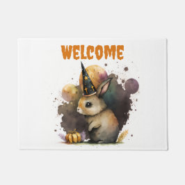 Watercolor Baby Bunny Halloween Fußmatte