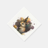 Watercolor Baby Bunny Halloween Serviette (Ecke)