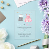 Watercolor Baby Clothes Spanisch Gender Reveal Acryleinladungen (In Situ (Hochzeit))