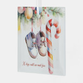 Watercolor Baby Countdown Weihnachtsschwangerschaf Ornament Aus Glas (Vorderseite links)