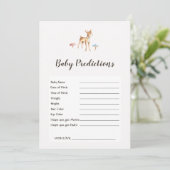 Watercolor Baby Deer Baby Shower Predictions Game (Stehend Vorderseite)