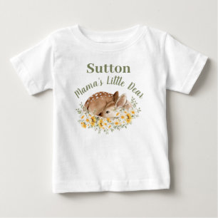 Watercolor Baby Deer Fawn Mama Kleine Liebe Gelb T-shirt