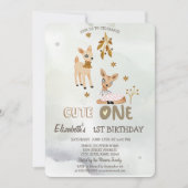 Watercolor Baby Deer Green 1. Einladung (Vorderseite)