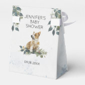 Watercolor Baby Dusche Corgi Puppy Geschenkschachtel (Rückseite)