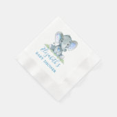 Watercolor Baby Elephant Baby Dusche Blue Serviette (Ecke)