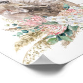 Watercolor Baby Elephant Kinderzimmer Tropical Boh Poster (Ecke)