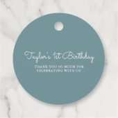 Watercolor Baby Elephant Prince Tropical Geburtsta Geschenkanhänger (Rückseite)