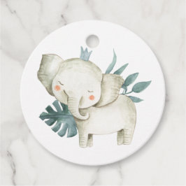 Watercolor Baby Elephant Prince Tropical Geburtsta Geschenkanhänger