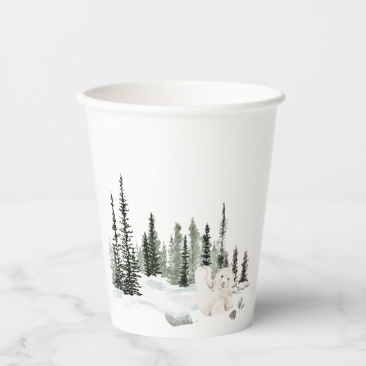 Watercolor Baby es kalt draußen Babydusche Pappbecher (Vorderseite)