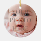Watercolor Baby First Christmas Photo Keramik Ornament (Hinten)
