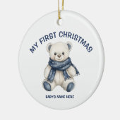 Watercolor Baby First Christmas Photo Keramik Ornament (Links)
