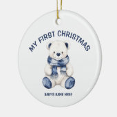 Watercolor Baby First Christmas Photo Keramik Ornament (Links)