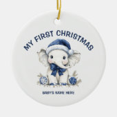 Watercolor Baby First Christmas Photo Keramik Ornament (Vorne)
