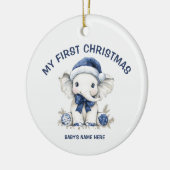 Watercolor Baby First Christmas Photo Keramik Ornament (Links)