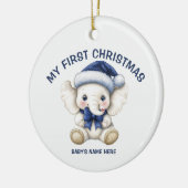 Watercolor Baby First Christmas Photo Keramik Ornament (Links)