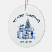 Watercolor Baby First Christmas Photo Keramik Ornament (Links)