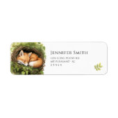 Watercolor Baby Fox Babydusche Adressetiketten (Vorne)