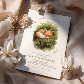 Watercolor Baby Fox Babydusche Einladung