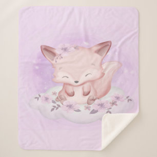 Watercolor Baby Fox Liebhaber   Geschenk für Baby Sherpadecke
