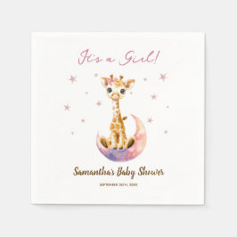 Watercolor Baby Giraffe Es ist eine Girl Baby Dusc Serviette