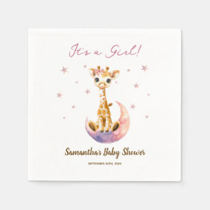 Watercolor Baby Giraffe Es ist eine Girl Baby Dusc Serviette