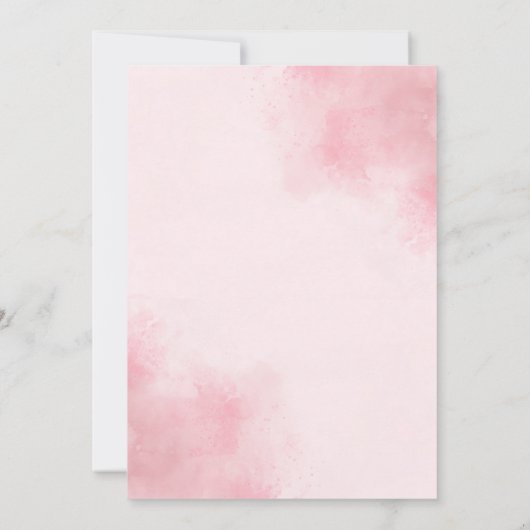 Watercolor Baby Girl Einladung (Rückseite)