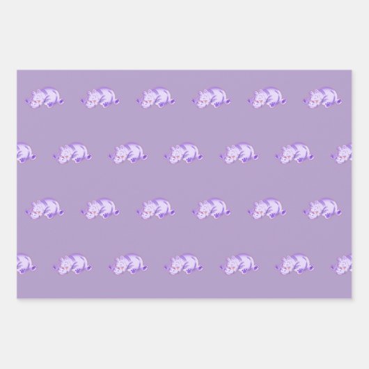 Watercolor Baby Hippo Geschenkpapier Set (Vorderseite 3)