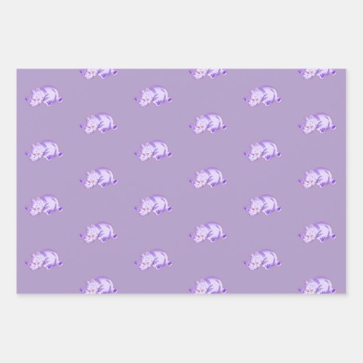 Watercolor Baby Hippo Geschenkpapier Set (Vorderseite)
