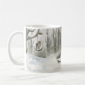 Watercolor Baby im Winterschnee im Freien Kaffeetasse (Links)
