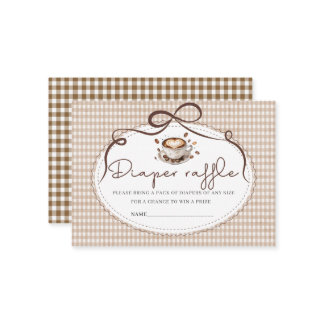 Watercolor baby is brewing coffee baby shower dia Visitenkarte