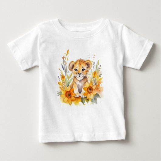 Watercolor Baby Lion Baby T-shirt (Vorderseite)