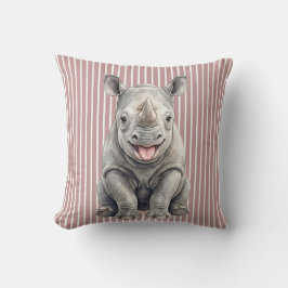 Watercolor Baby-Nashorn Zazzle-Wurfkissen Kissen