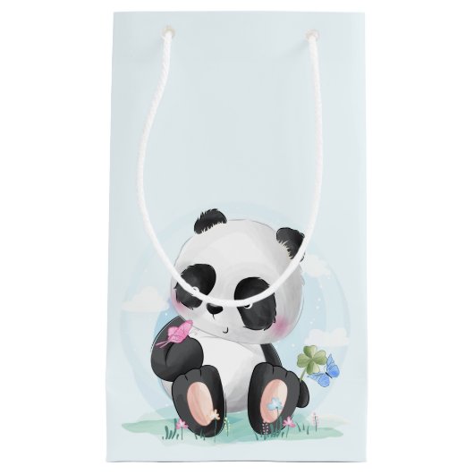 Watercolor Baby Panda Bear Kleine Geschenktüte (Vorderseite)