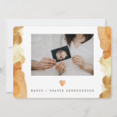 Watercolor Baby Pumpkin Pregnancy Ankündigung (Rückseite)