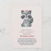 Watercolor Baby Raccoon Niedlich Whimsical Baby Gi Einladung (Vorne/Hinten)