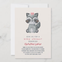Watercolor Baby Raccoon Niedlich Whimsical Baby Gi