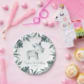 Watercolor Baby Rhinoceros Prince Tropical Pappteller (Party)