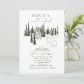 Watercolor Baby seine kalte Außendusche Einladung (Stehend Vorderseite)