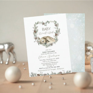 Watercolor Baby seine kalte Außendusche Einladung