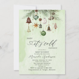 Watercolor Baby seine kalte Außendusche Invi Einladung