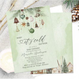 Watercolor Baby seine kalte Außendusche Invi Einladung