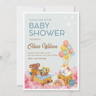 Watercolor Baby Shower Einladungskarte Einladung