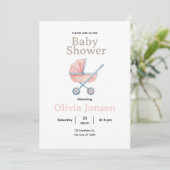 Watercolor Baby Shower Invitation, Einladung (Stehend Vorderseite)