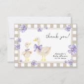 Watercolor baby silly goose baby shower thank you dankeskarte (Vorderseite)