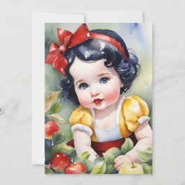 Watercolor Baby Snow White Grußkarte Feiertagskarte