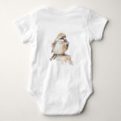 Watercolor Baby Sparrow mit Ruffled Feathers Baby Strampler (Rückseite)